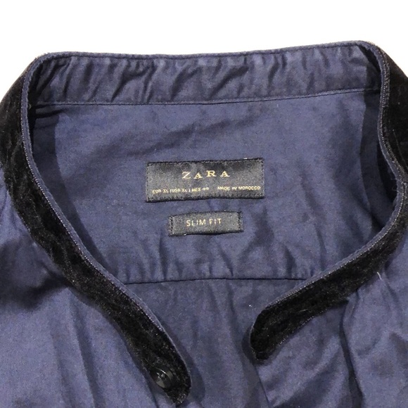 Zara Navy Dress Shirt - Picture 2 of 3
